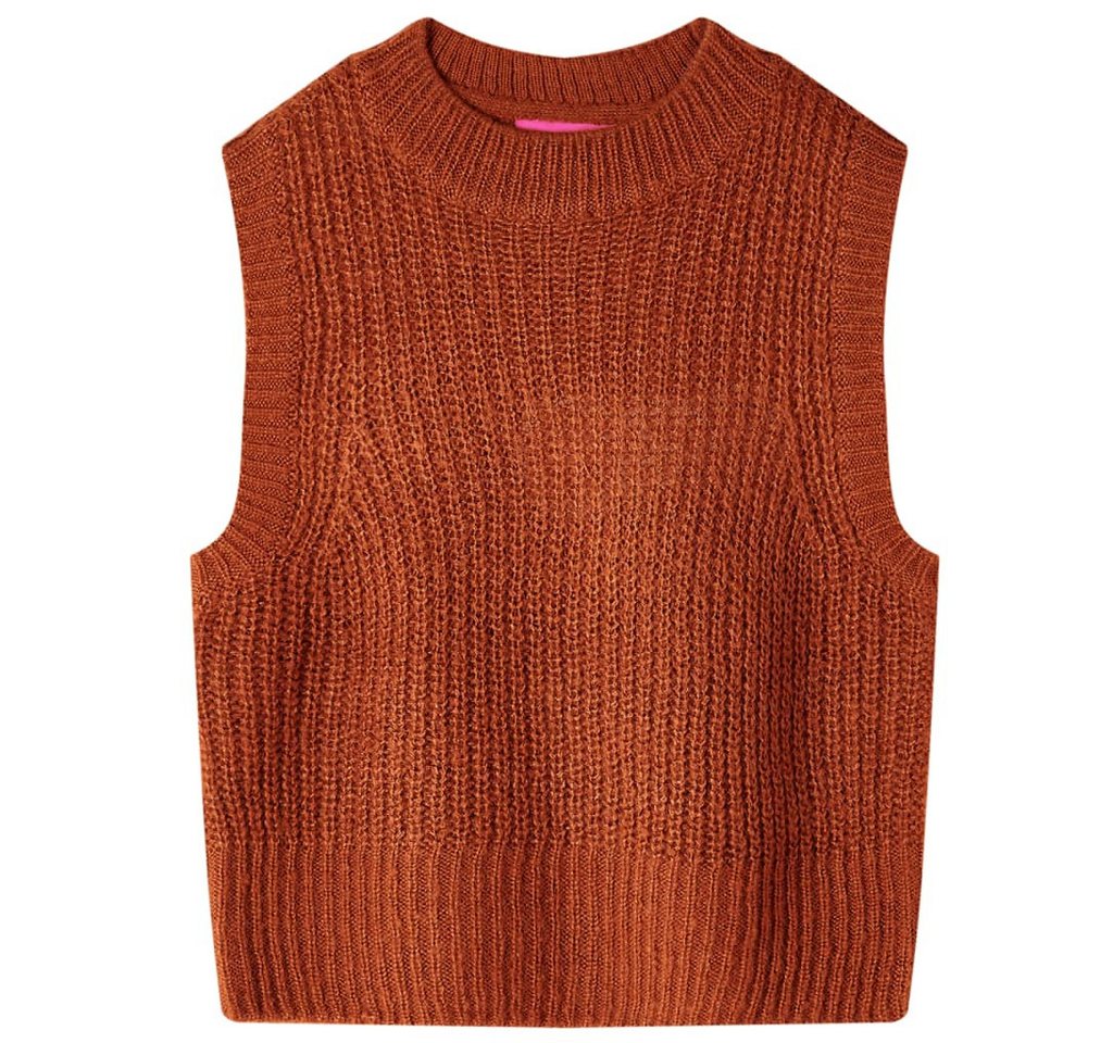 vidaXL Strickweste Kinder-Pulloverweste Gestrickt Cognac 104 von vidaXL