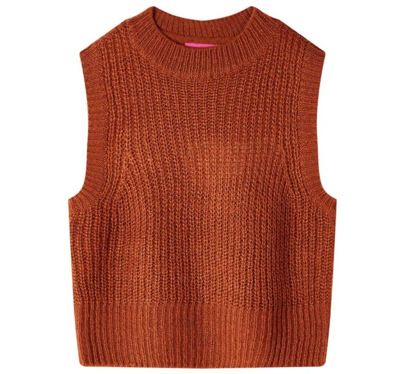 vidaXL Strickweste Kinder-Pulloverweste Gestrickt Cognac 92 von vidaXL