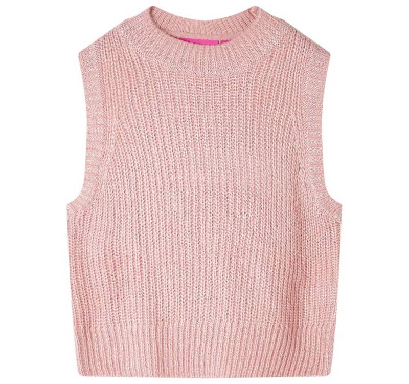 vidaXL Strickweste Kinder-Pulloverweste Gestrickt Hellrosa 116 von vidaXL