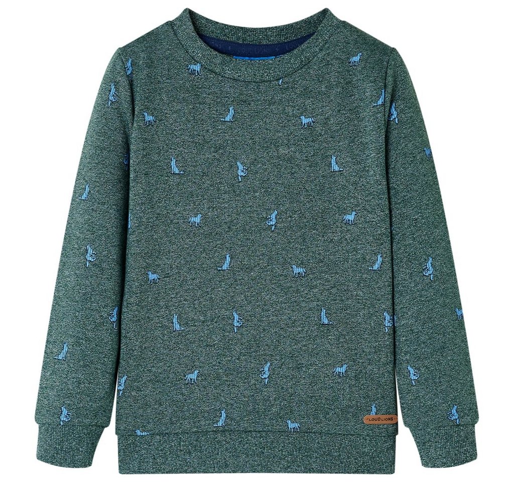 vidaXL Sweatshirt Kinder-Sweatshirt Dunkelgrün Melange 140 von vidaXL