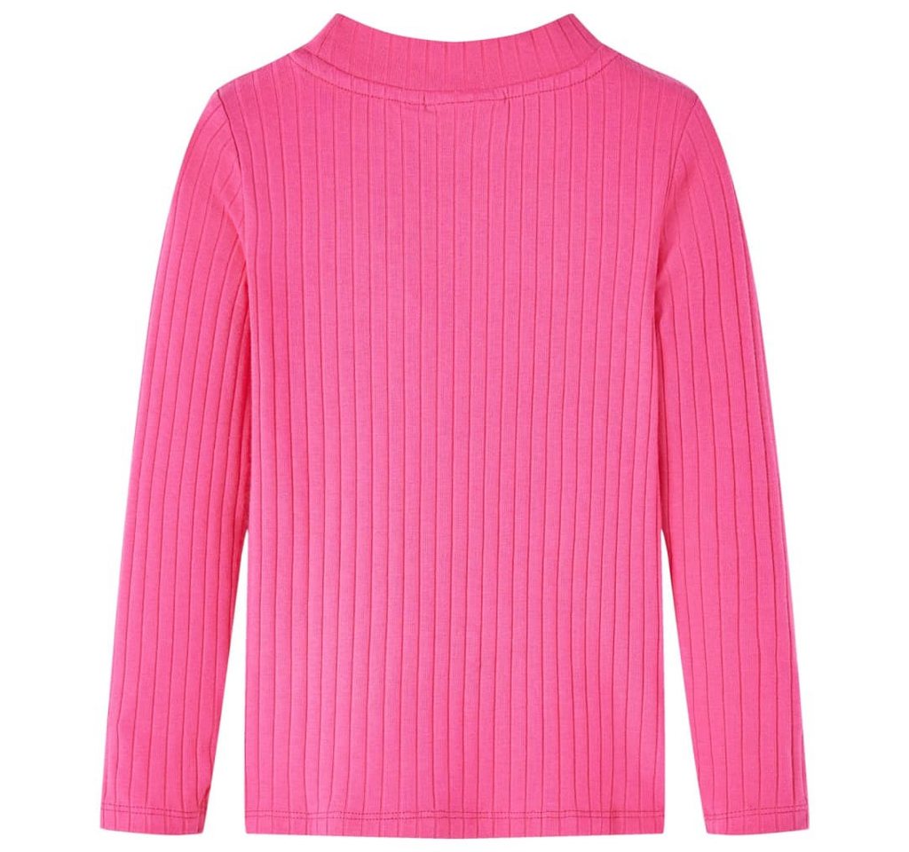 vidaXL T-Shirt Kinder-Langarmshirt Rippstrick Knallrosa 116 von vidaXL