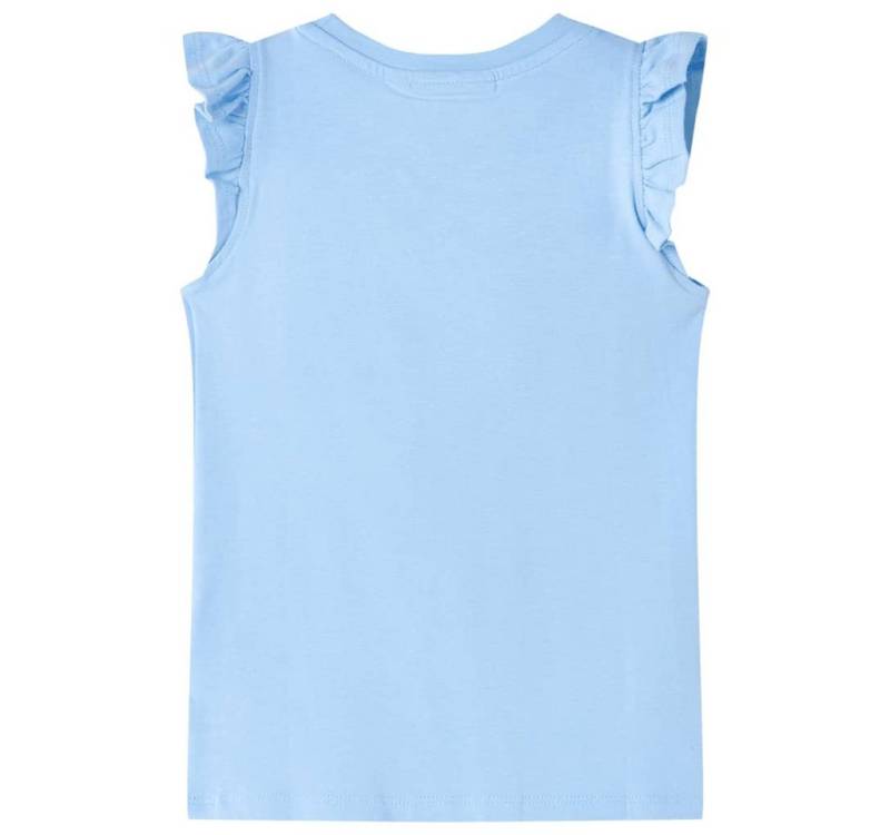 vidaXL T-Shirt Kinder-T-Shirt mit Rüschenärmeln Hellblau 128 von vidaXL