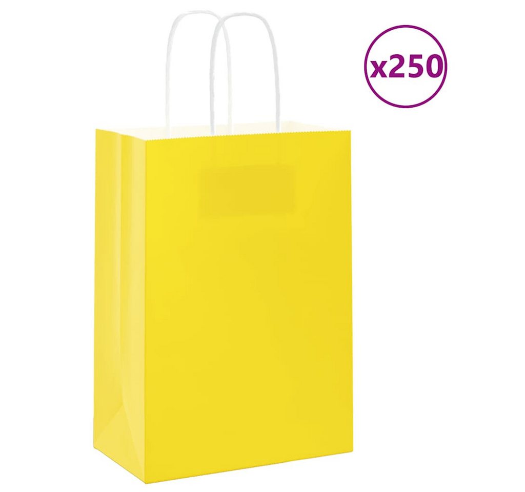 vidaXL Tragetasche, Papiertragetaschen 250 Stk. mit Henkeln Gelb 15x8x21 cm vidaXL Tragetasche, Papiertragetaschen 250 Stk. mit Henkeln Gelb 15x8x21 cm von vidaXL