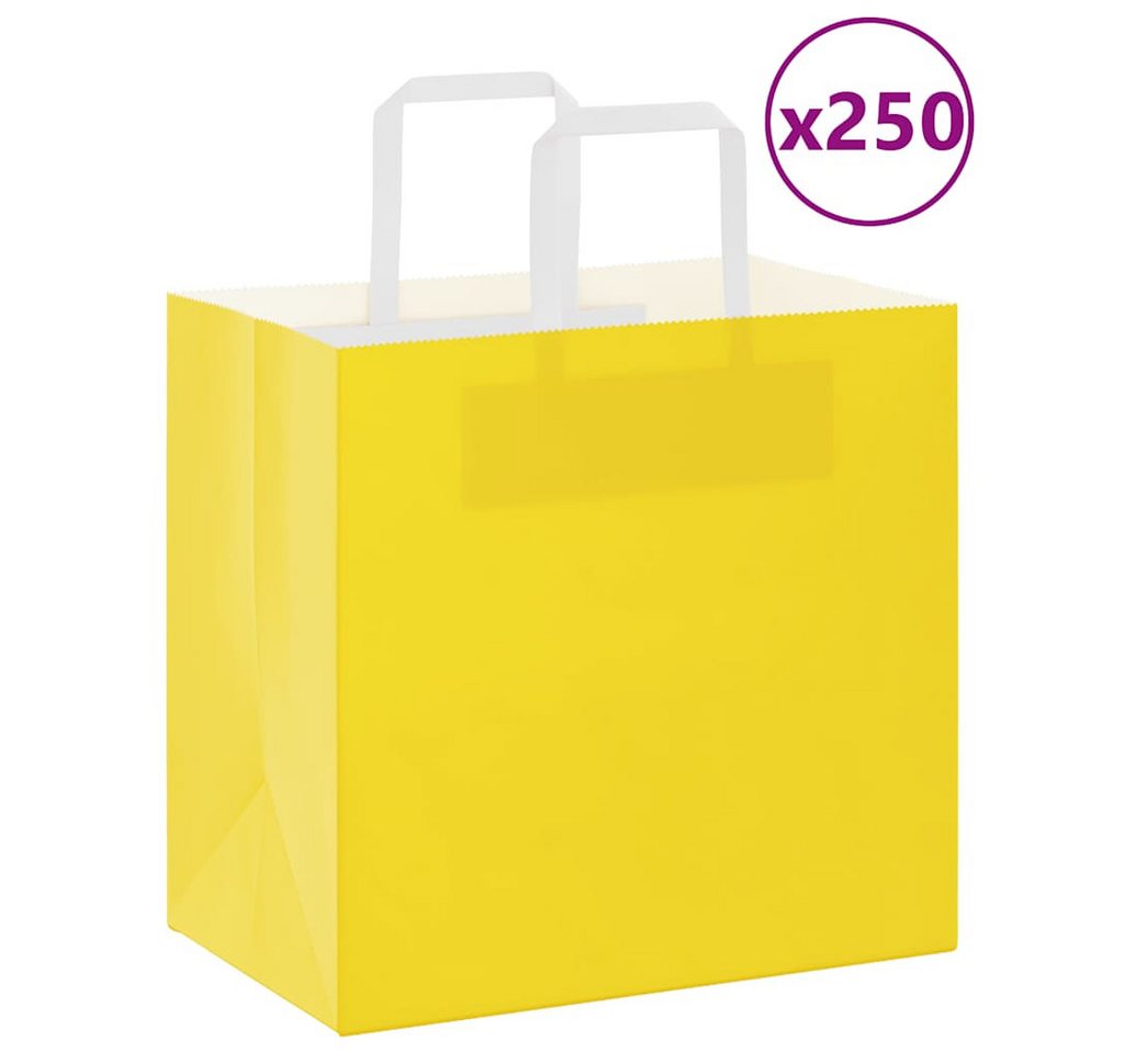 vidaXL Tragetasche, Papiertragetaschen 250 Stk. mit Henkeln Gelb 26x17x25 cm vidaXL Tragetasche, Papiertragetaschen 250 Stk. mit Henkeln Gelb 26x17x25 cm von vidaXL