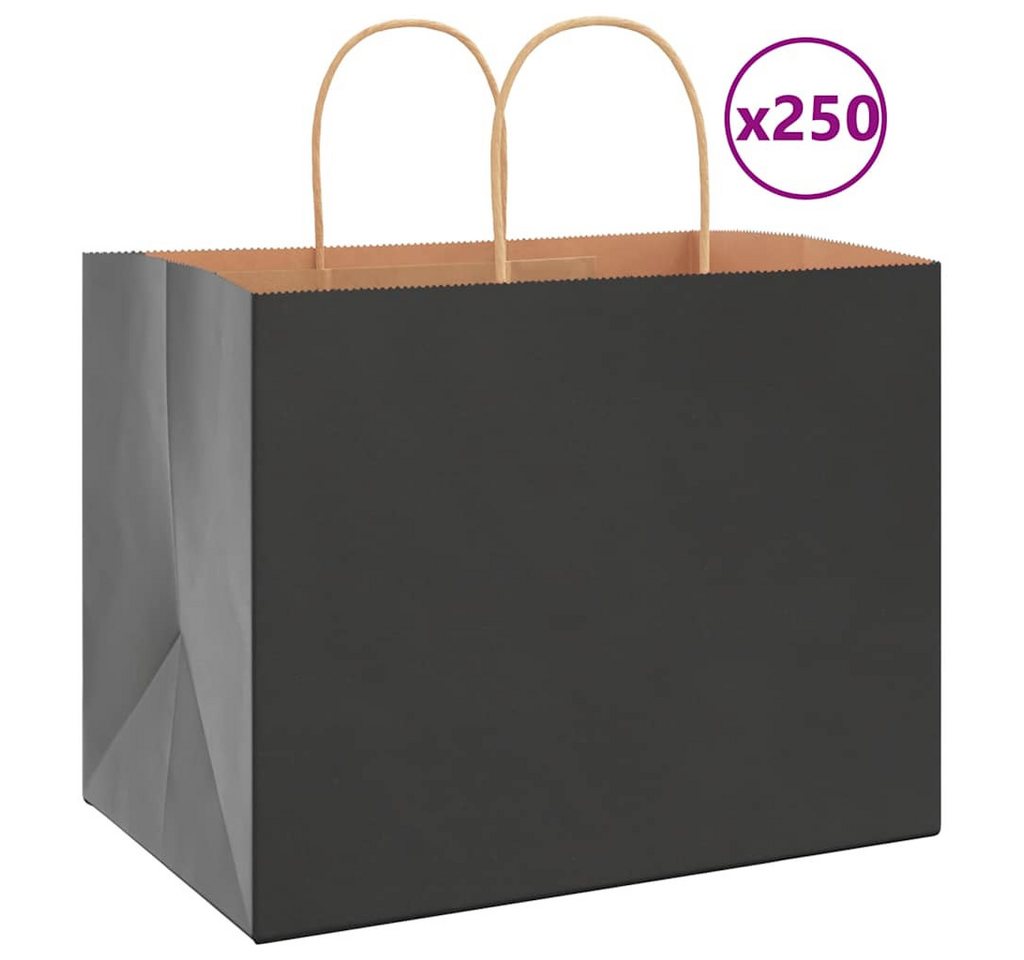 vidaXL Tragetasche, Papiertragetaschen 250 Stk. mit Henkeln Schwarz 32x22x24 cm vidaXL Tragetasche, Papiertragetaschen 250 Stk. mit Henkeln Schwarz 32x22x24 cm von vidaXL
