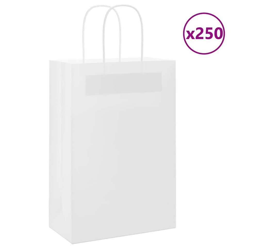 vidaXL Tragetasche, Papiertragetaschen 250 Stk. mit Henkeln Weiß 21x11x31 cm vidaXL Tragetasche, Papiertragetaschen 250 Stk. mit Henkeln Weiß 21x11x31 cm von vidaXL