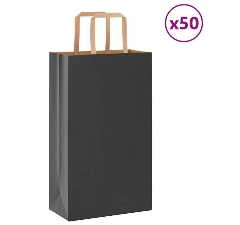 vidaXL Tragetasche, Papiertragetaschen 50 Stk. mit Henkeln Schwarz 21x11x36 cm von vidaXL