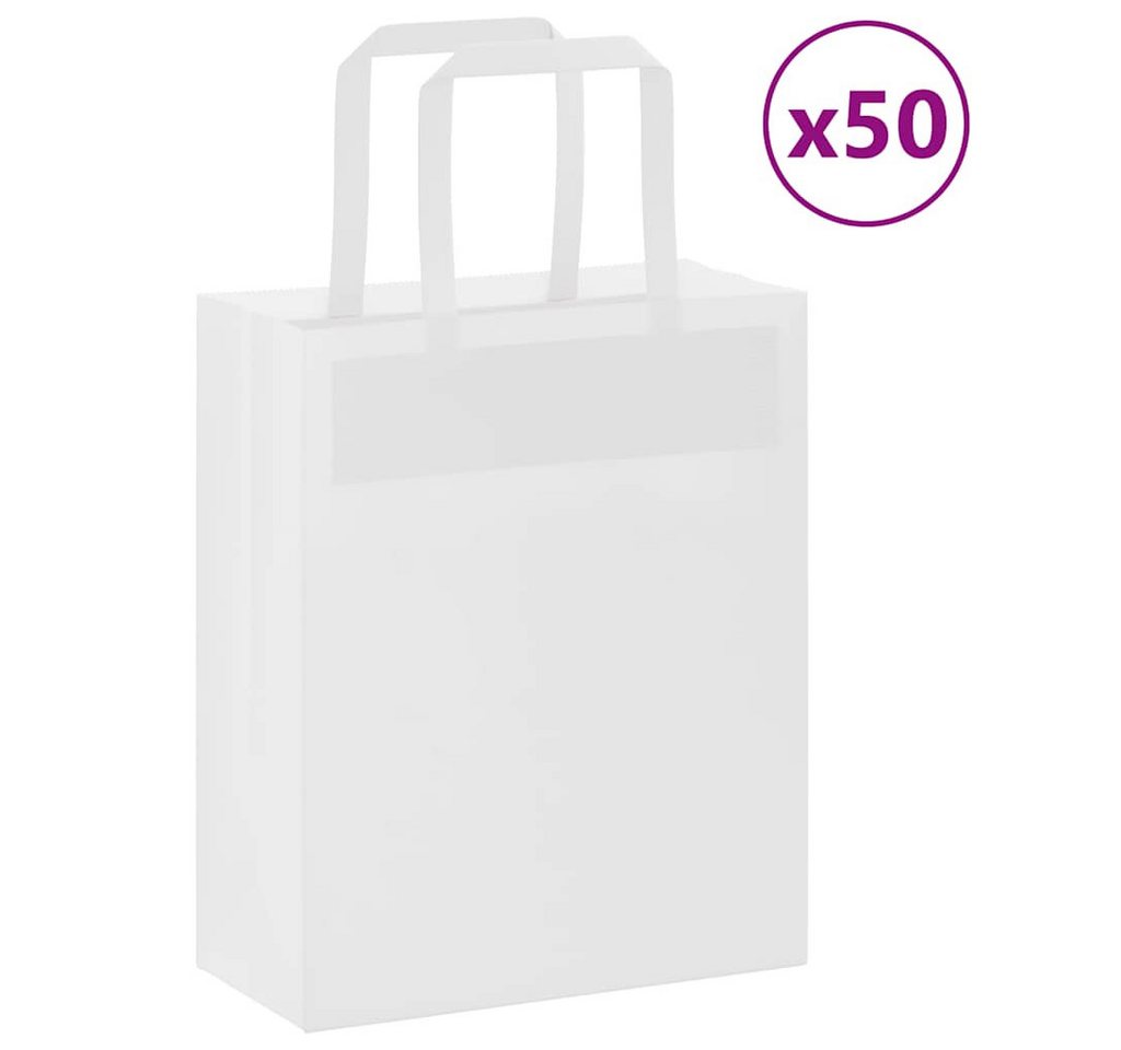 vidaXL Tragetasche, Papiertragetaschen 50 Stk. mit Henkeln Weiß 18x8x22 cm von vidaXL