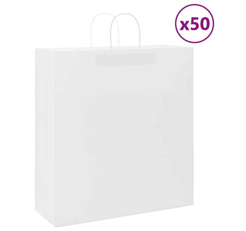 vidaXL Tragetasche, Papiertragetaschen 50 Stk. mit Henkeln Weiß 45x17x48 cm von vidaXL