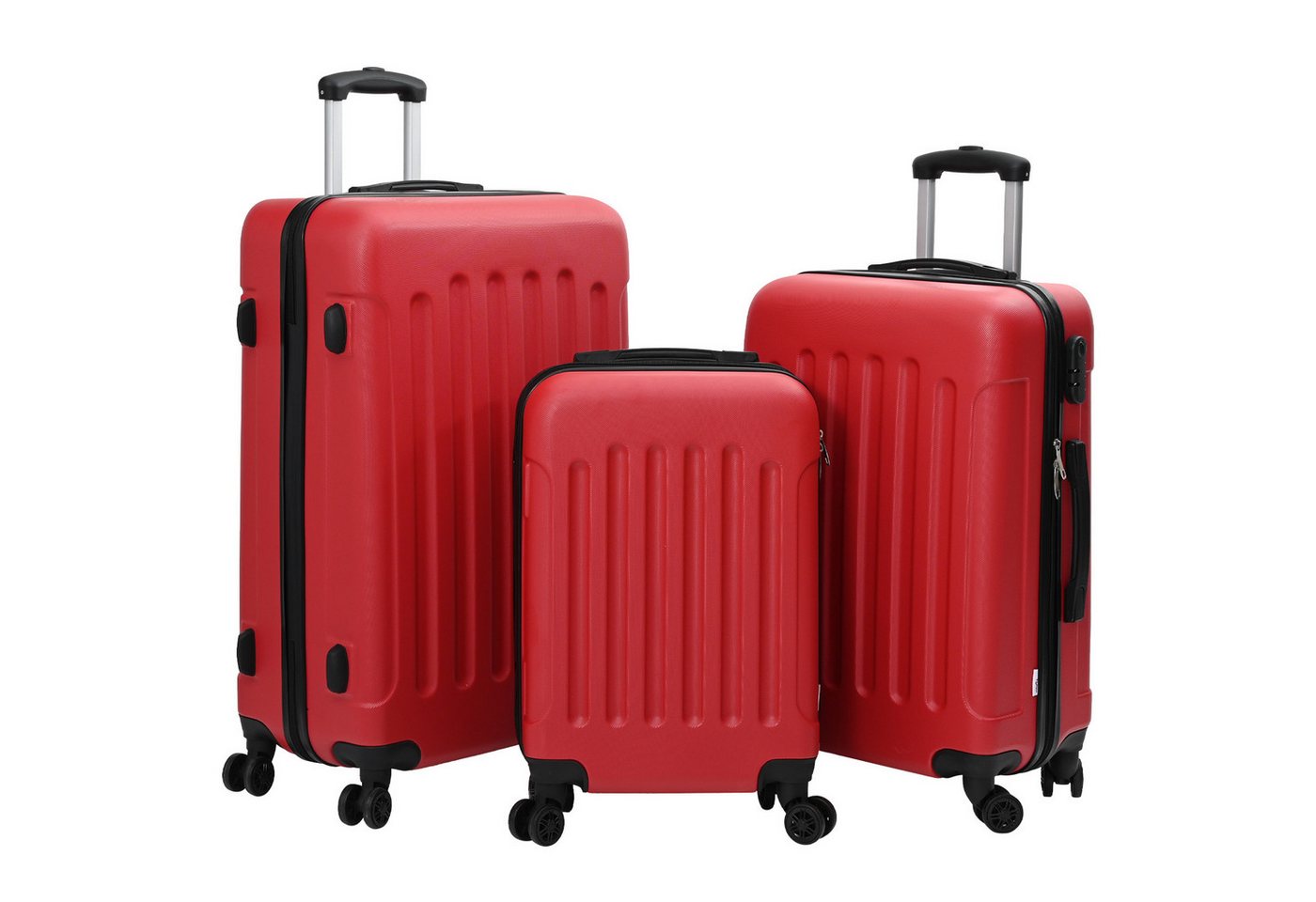 vidaXL Trolley Kofferset 3 Stück Hartschalenrot 20” 24” 28” ABS von vidaXL