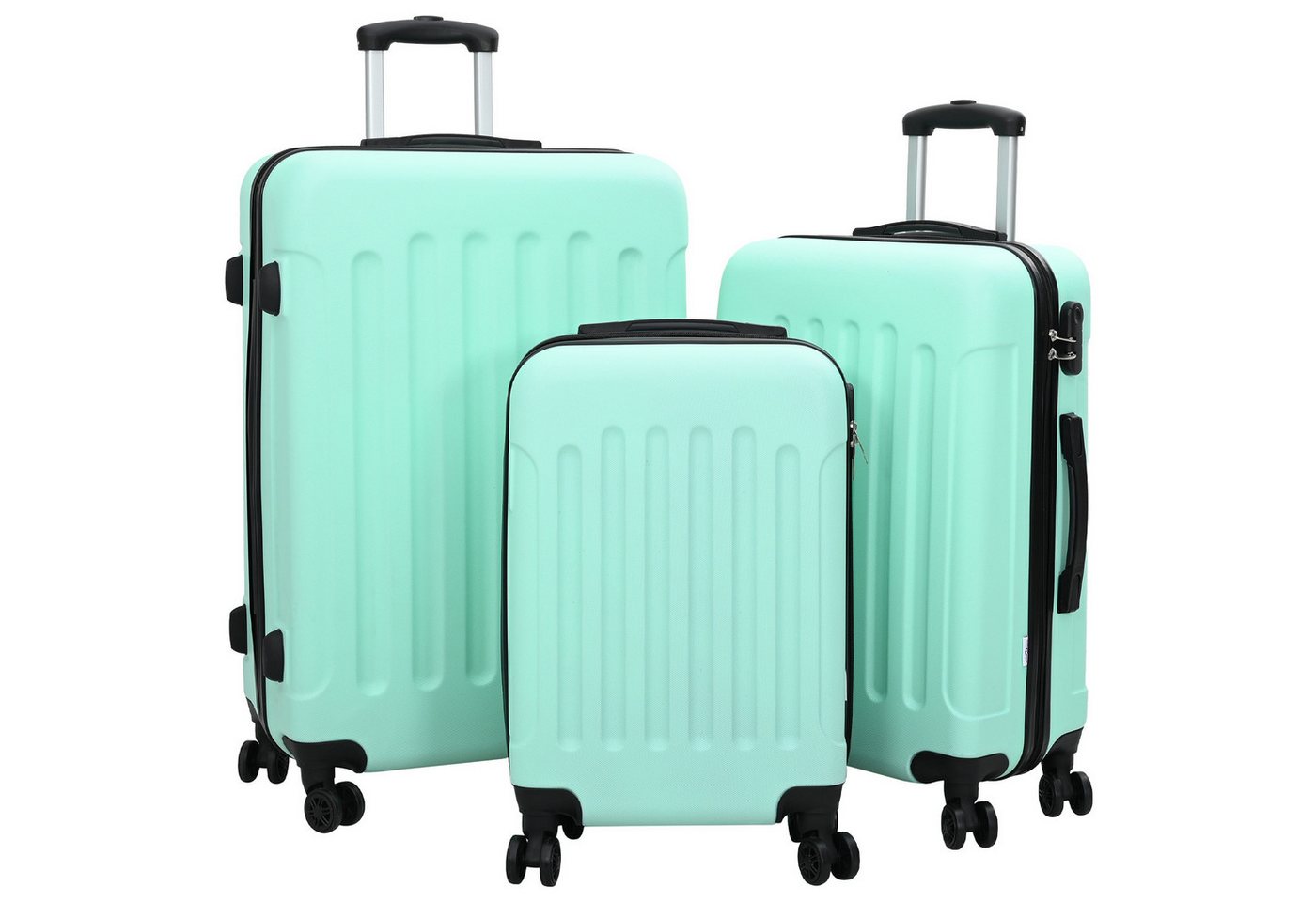 vidaXL Trolley Kofferset 3 Teile Hardshell Minzgrün 20” 24” 28” ABS von vidaXL