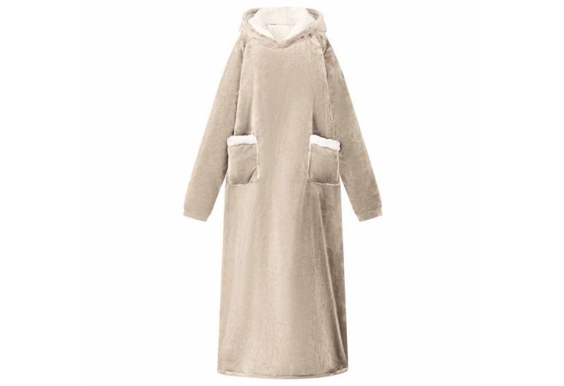 vidaXL Unisex-Bademantel Decken-Hoodie Beige L Fleece und Flanell, Vlies von vidaXL