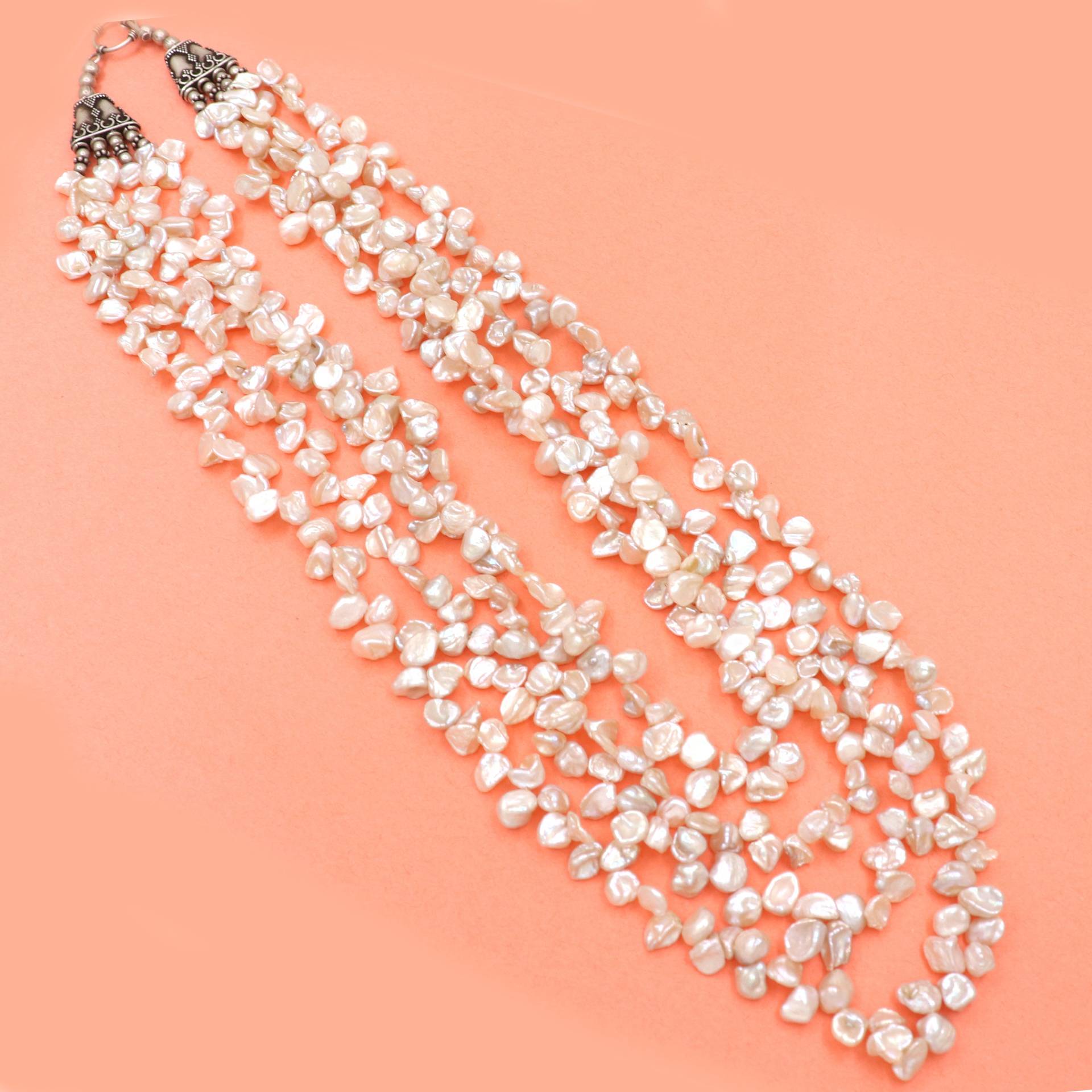 4 Layered Perle Unebene Form Perlen Halskette Schmuck, Handgemachte Halskette, Frau Mode Bastelbedarf 4 Layered Perle Unebene Form Perlen Halskette Schmuck, Handgemachte Halskette, Frau Mode Bastelbedarf von viditajewels