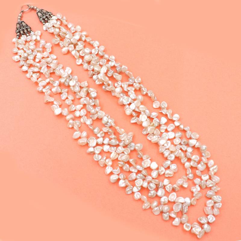 4 Layered Perle Unebene Form Perlen Halskette Schmuck, Handgemachte Halskette, Frau Mode Bastelbedarf 4 Layered Perle Unebene Form Perlen Halskette Schmuck, Handgemachte Halskette, Frau Mode Bastelbedarf von viditajewels