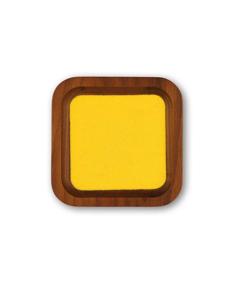 Schmucktablett Gold-Gelb | Ringschale Walnuss & Gelb Holztablett Klein von vildEssentials