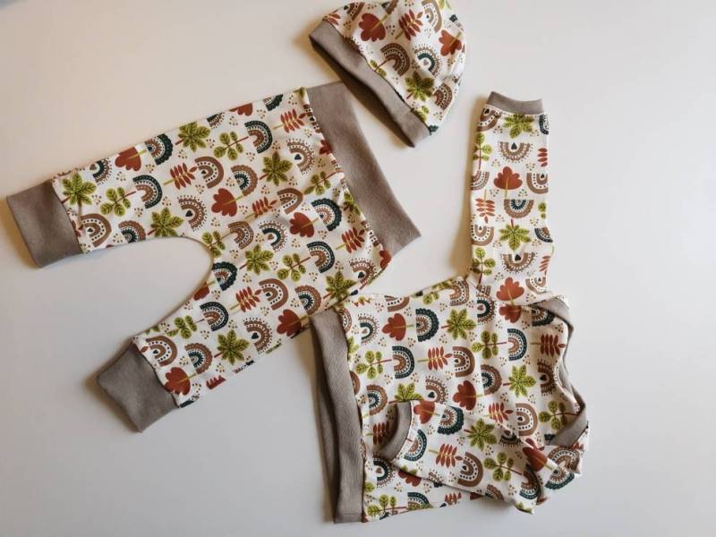 Baby Hosen Set 3 Teile , Regenbogen, Herbst von villamoniquehandmade
