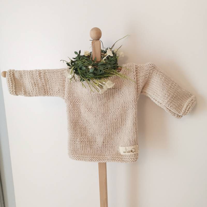 Baby Pullover Handgestrickt Baumwolle Mit Größenwahl von villamoniquehandmade