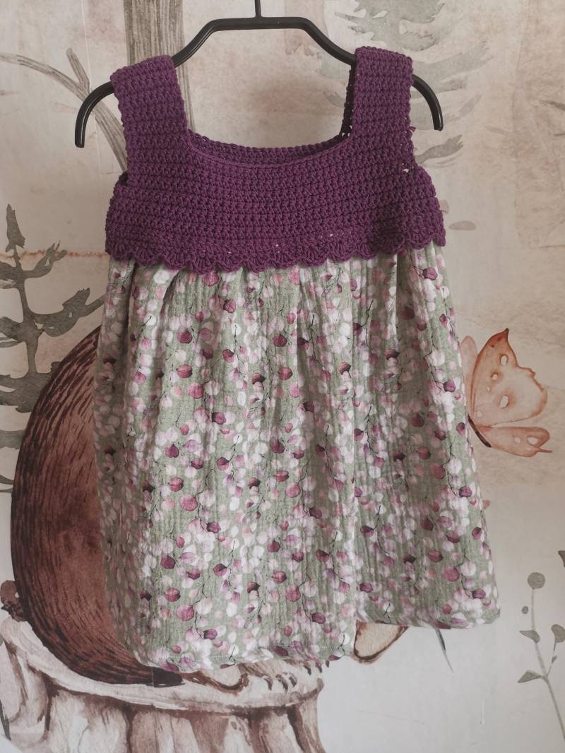 Kleid Kinder Sommerkleid Musselin Größe 86 von villamoniquehandmade