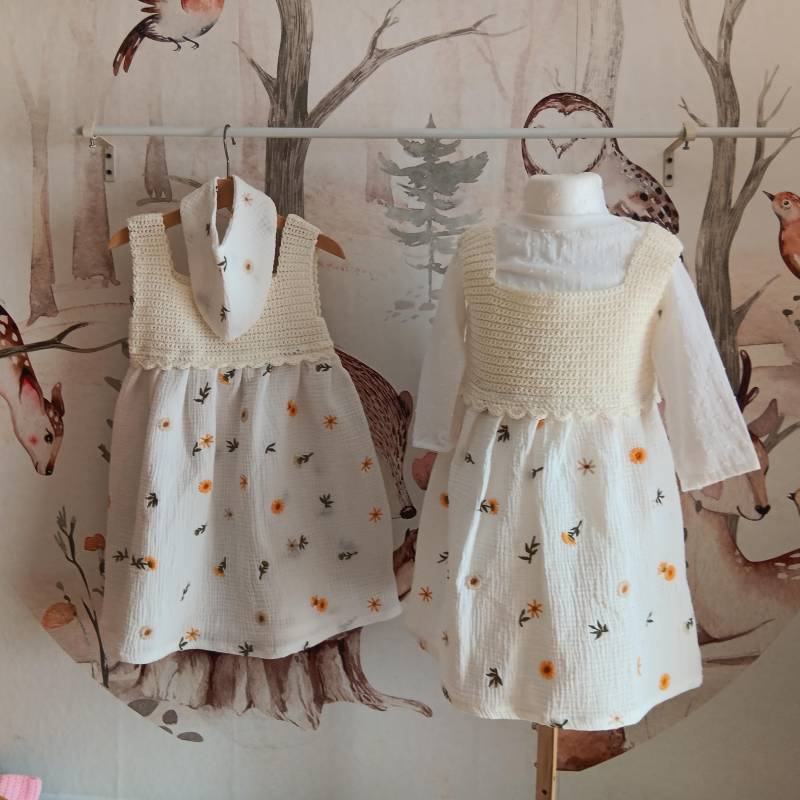 Kleid Kinder Sommerkleid Musselin von villamoniquehandmade
