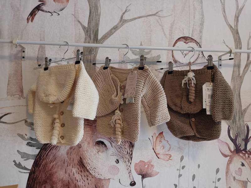 strickjacken Set Mit Mütze, Baby Wolle Merino Handgestrickt, Sofortkauf von villamoniquehandmade