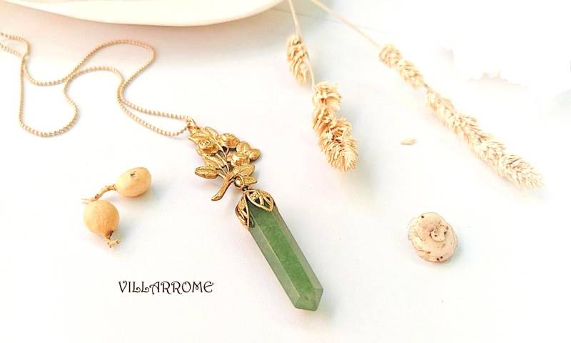 Art Deco Jade Halskette Messing Filigree, Steampunk Hochzeitsschmuck Art Deco Jade Halskette Messing Filigree, Steampunk Hochzeitsschmuck von villarrome