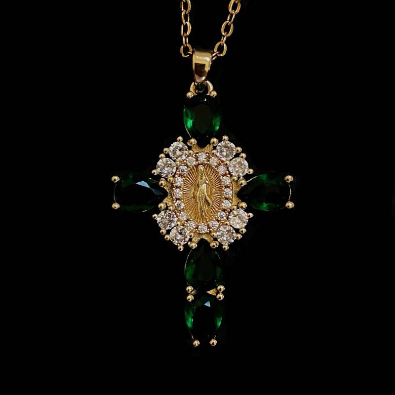 Kreuz Kette Steinchen von vilovia