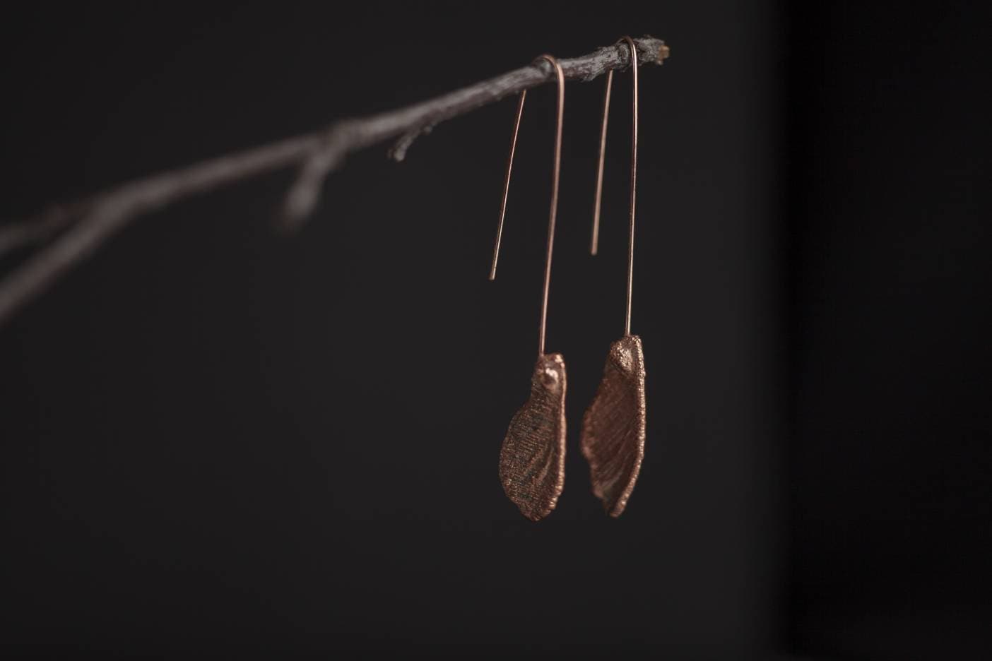 Echte Ahornsamen Ohrringe, Elektrogeformt in Kupfer Von Vimade von vimade