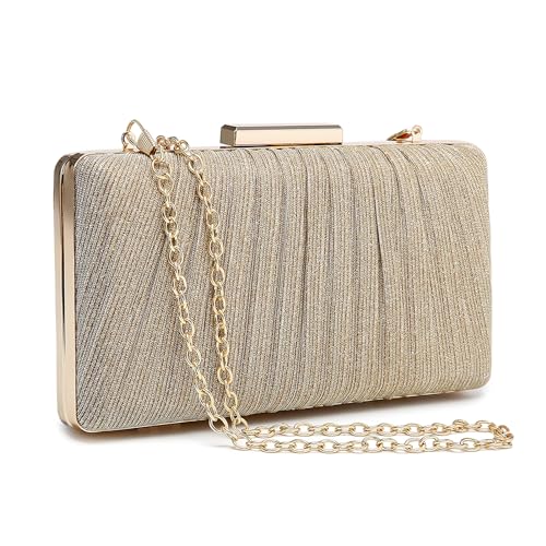 Abendtaschen und Clutches,Gold glitzernde Schulter Umhängetasche für formale Hochzeit Prom Party(DE-Style 6-Gold) von vimate