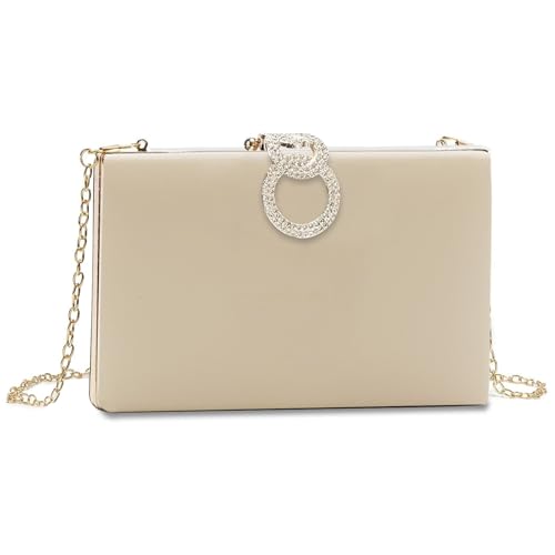 Nude Clutch Purse für Frauen,Nude Kunstleder Abendtaschen für Formal/Hochzeit/Cocktail/Engagement/Party(DE-Style 9-Nude) von vimate