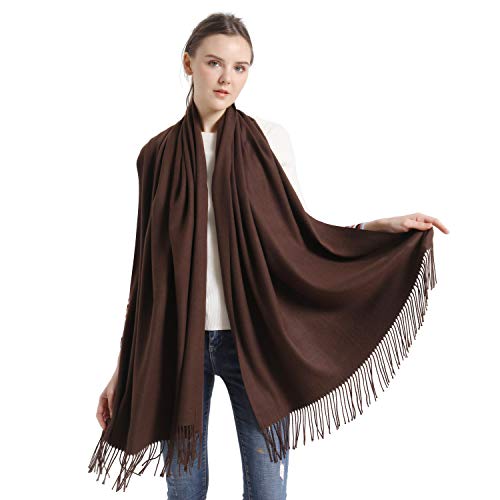 vimate Pashmina Stola Wraps, Soft Coffee Brown Kaschmir Pashima Schals und Wraps für Abendkleider (DE-Coffee) von vimate