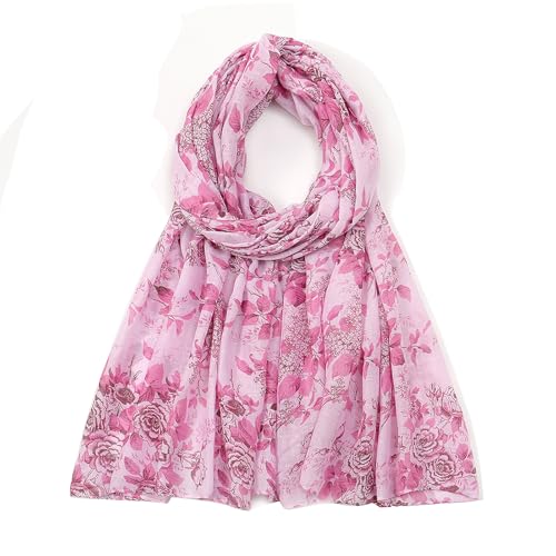 vimate pinker Schal für Frauen - Wintermode bedruckt leichtes warmes Halstuch Schal Kopftuch (DE-Style 24) von vimate