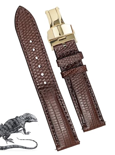 vinacreations Handgefertigtes Alligator-Bauch-Uhrenarmband für Herren, Schnellverschluss, Premium-Hornback-Krokodil-Ersatz-Pin-Dornschließe, Armband von Vietnamesen, 18 mm, Leder, Kein Edelstein von vinacreations