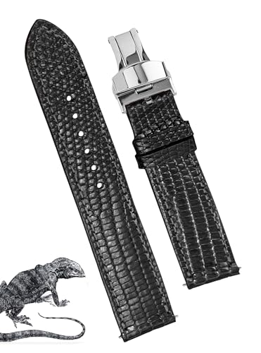 vinacreations Handgefertigtes Alligator-Bauch-Uhrenarmband für Herren, Schnellverschluss, Premium-Hornback-Krokodil-Ersatz-Pin-Dornschließe, Armband von Vietnamesen, 18 mm, Leder, ohne Edelstein von vinacreations