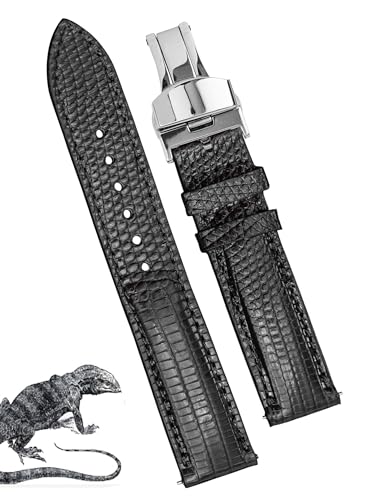 vinacreations Handgefertigtes Alligator-Bauch-Uhrenarmband für Herren, Schnellverschluss, Premium-Hornback-Krokodil-Ersatz-Pin-Dornschließe, Armband von Vietnamesen, 20 mm, Leder, Kein Edelstein von vinacreations