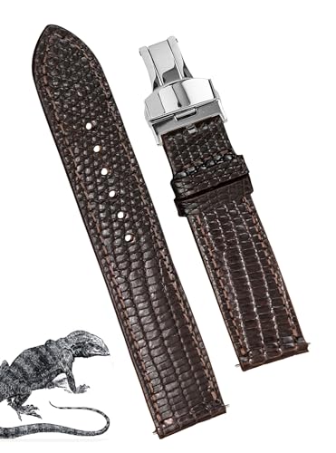 vinacreations Handgefertigtes Alligator-Bauch-Uhrenarmband für Herren, Schnellverschluss, Premium-Hornback-Krokodil-Ersatz-Pin-Dornschließe, Armband von Vietnamesen, 21 mm, Leder, Kein Edelstein von vinacreations