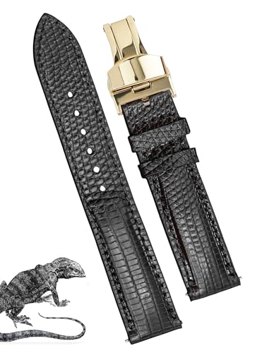 vinacreations Handgefertigtes Alligator-Bauch-Uhrenarmband für Herren, Schnellverschluss, Premium-Hornback-Krokodil-Ersatz-Pin-Dornschließe, Armband von Vietnamesen, 21 mm, Leder, Kein Edelstein von vinacreations