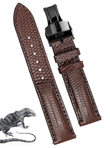 vinacreations Handgefertigtes Alligator-Bauch-Uhrenarmband für Herren, Schnellverschluss, Premium-Hornback-Krokodil-Ersatz-Pin-Dornschließe, Armband von Vietnamesen, 22 mm, Leder, Kein Edelstein von vinacreations