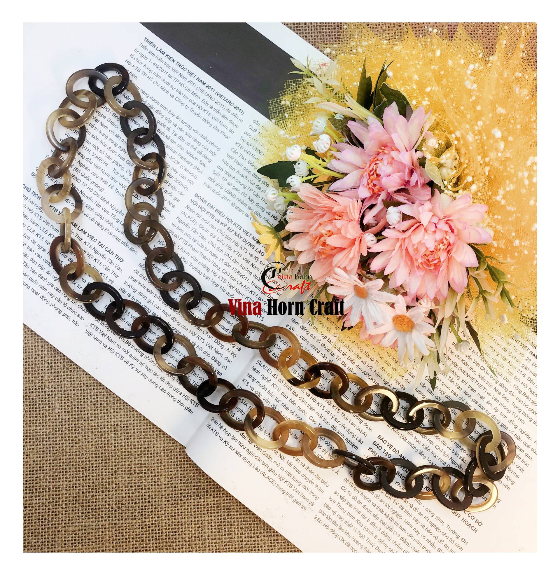 Büffelhorn Halskette - Kette Handgefertigt in Vietnam von vinahorncraft