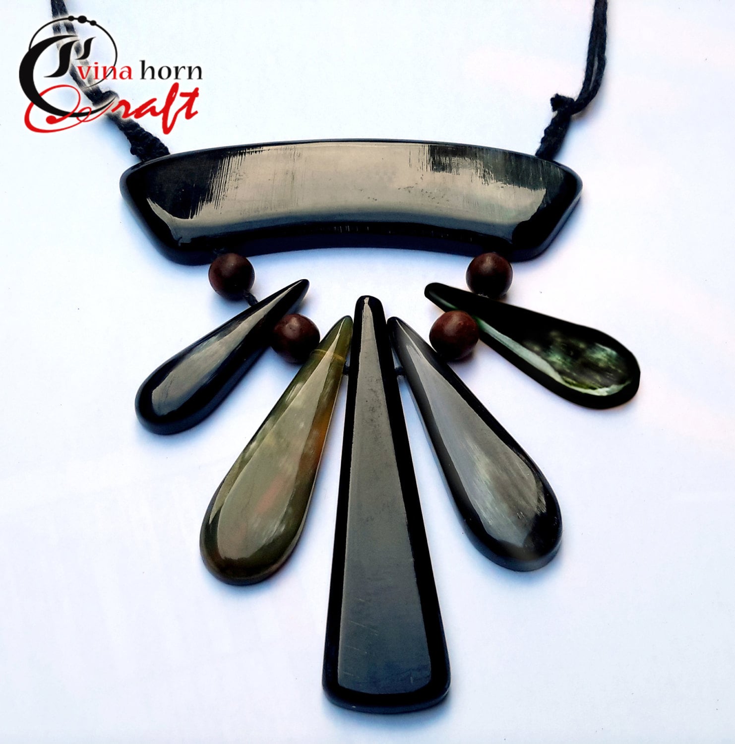Büffel Horn Halskette - Collier Handgefertigt in Vietnam Vnh015 von vinahorncraft