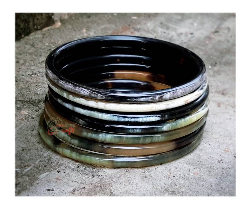 Horn Armreif - Natural Bracelet Set 07 von vinahorncraft