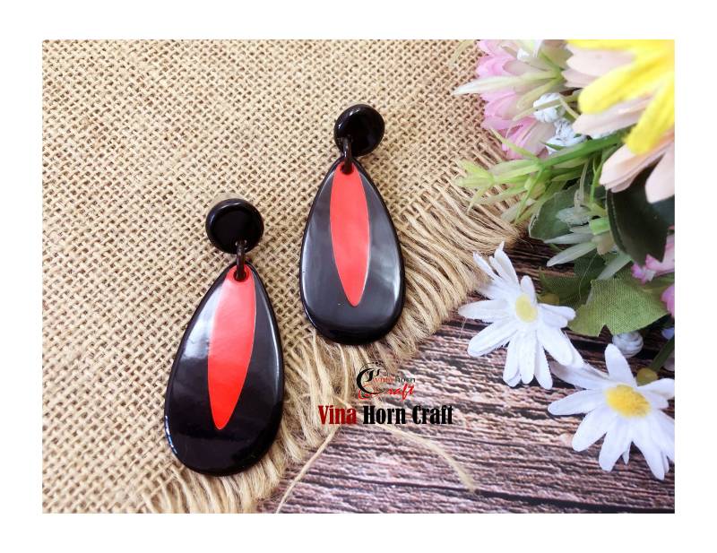Hornohrringe - Hornlack-Ohrringe von vinahorncraft