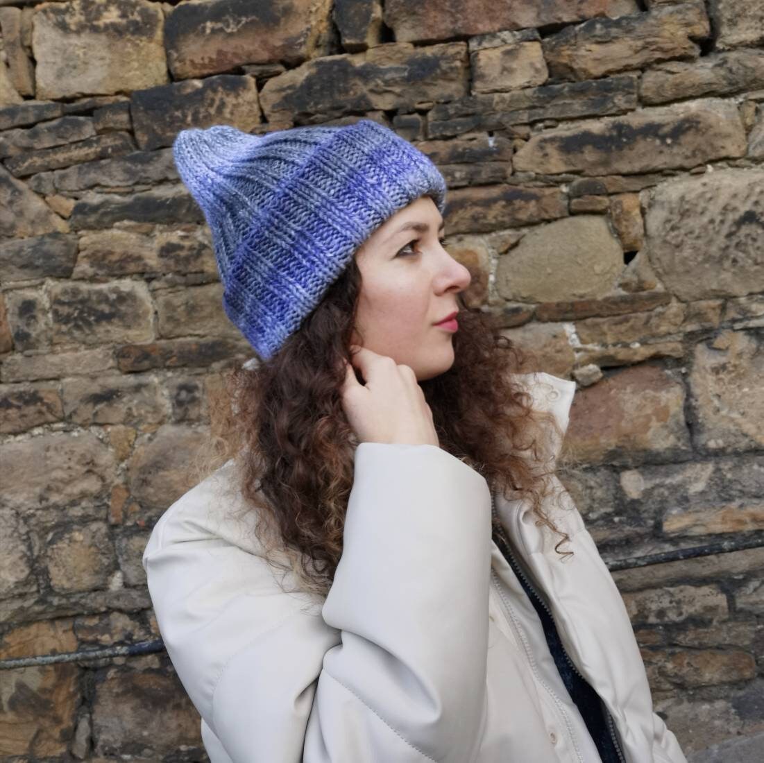 Frauen Hut/Winter Wollmütze Degrad Ombre Lila Gemütliche Mütze von vinivo