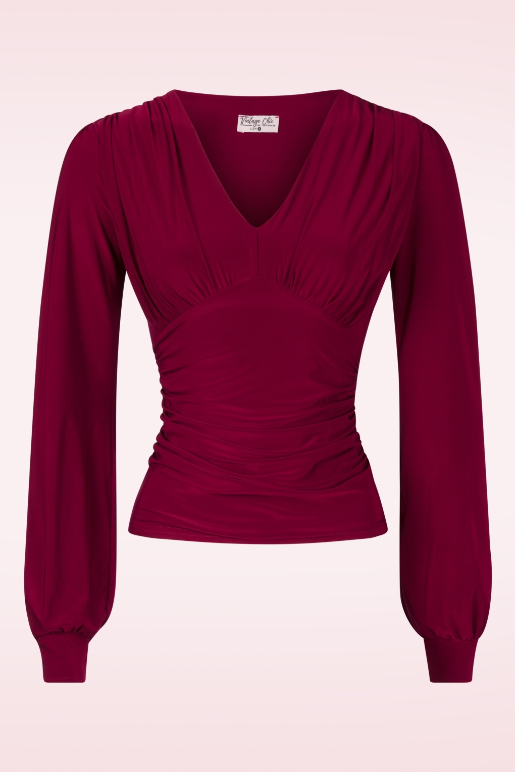 Abigail Langarm Top in Weinrot Abigail Langarm Top in Weinrot von vintage chic for topvintage