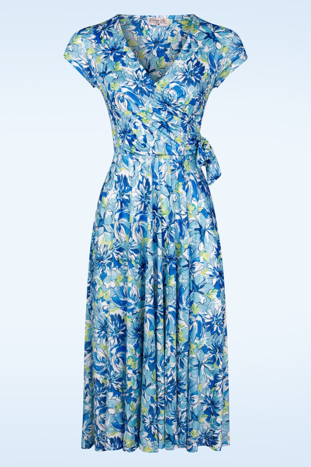 Andi Blumen Swing Kleid in Blau von vintage chic for topvintage