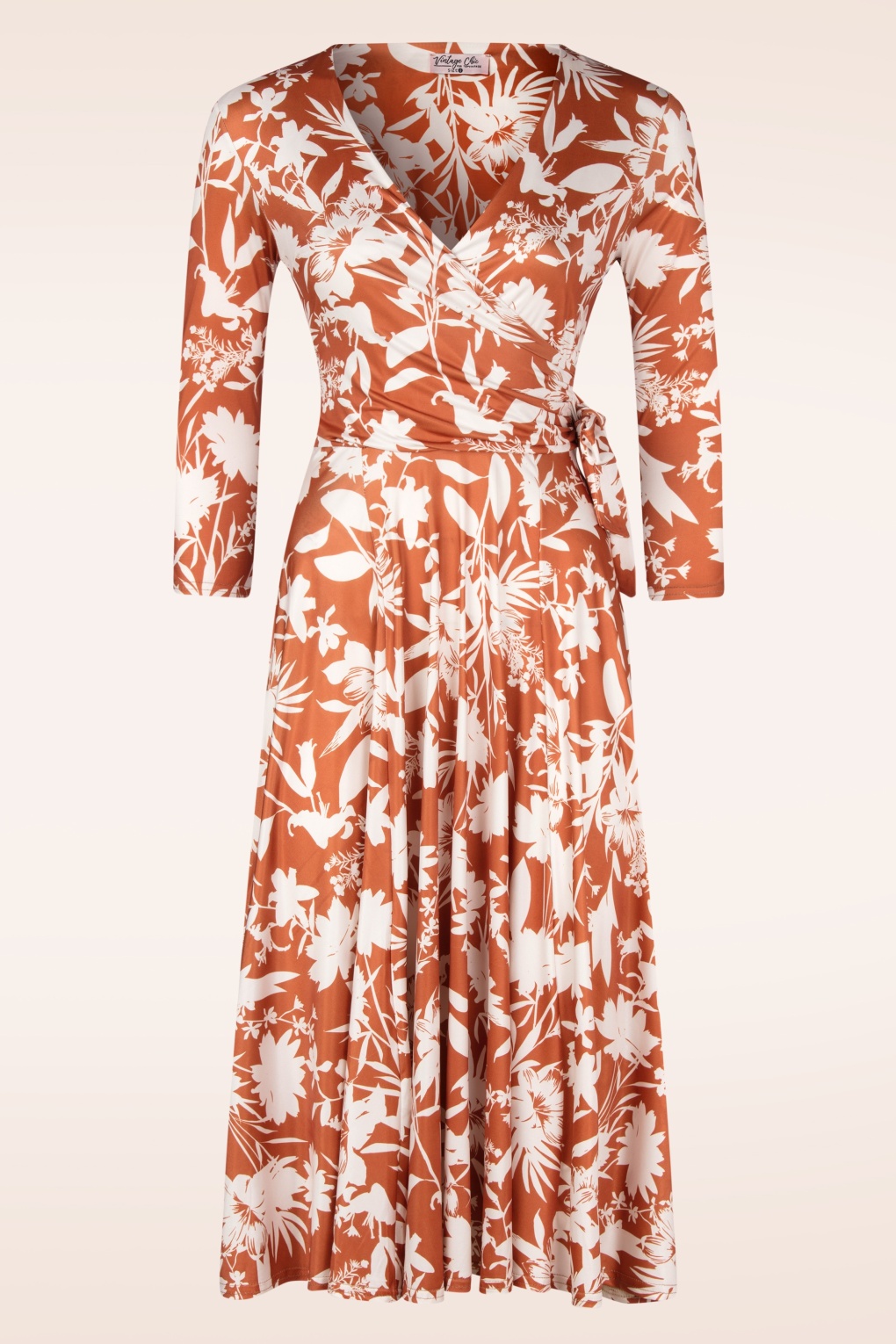 Colette Floral Swingkleid in Rost und Creme Colette Floral Swingkleid in Rost und Creme von vintage chic for topvintage