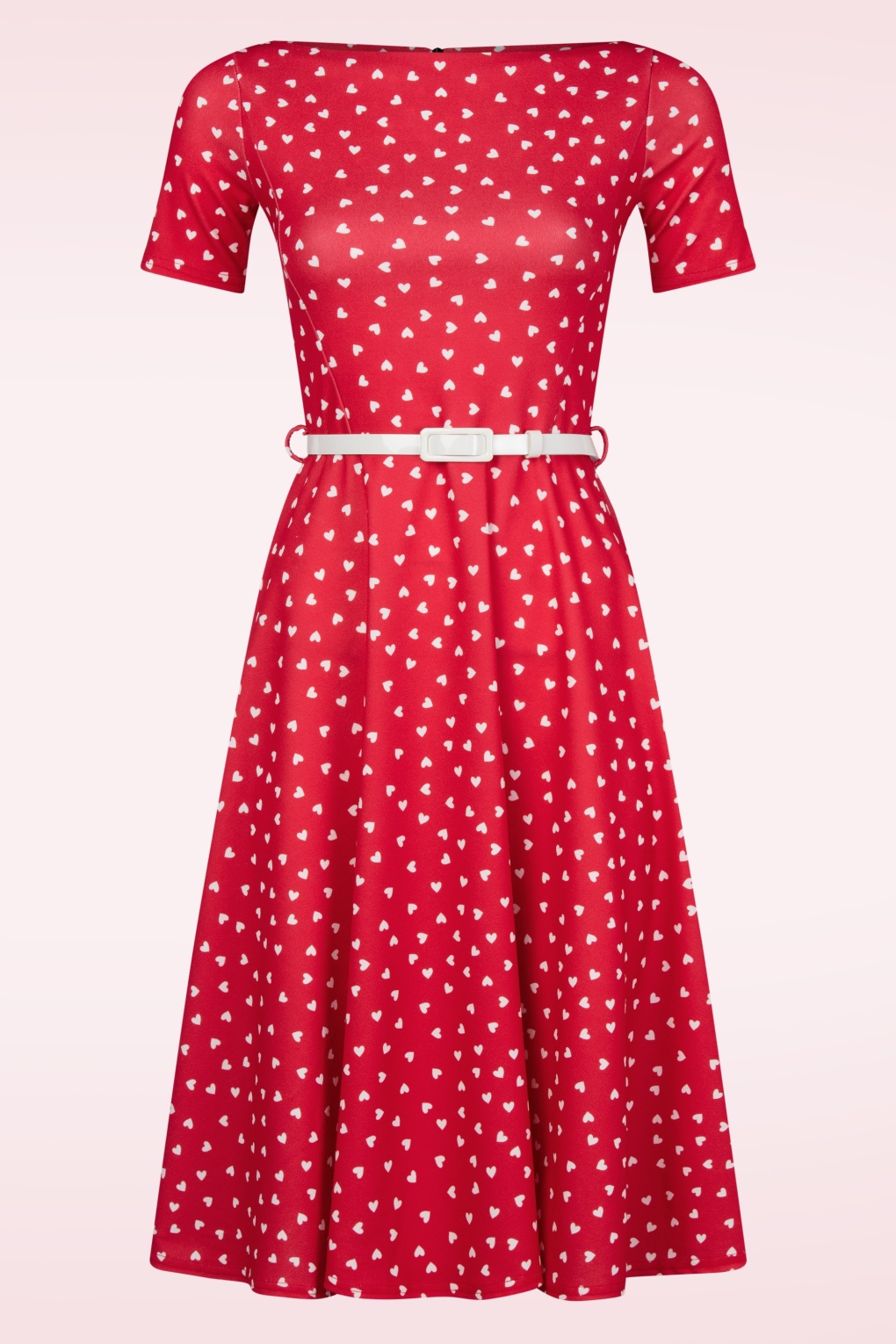 Hilly Hearts Swing Kleid in Rot von vintage chic for topvintage