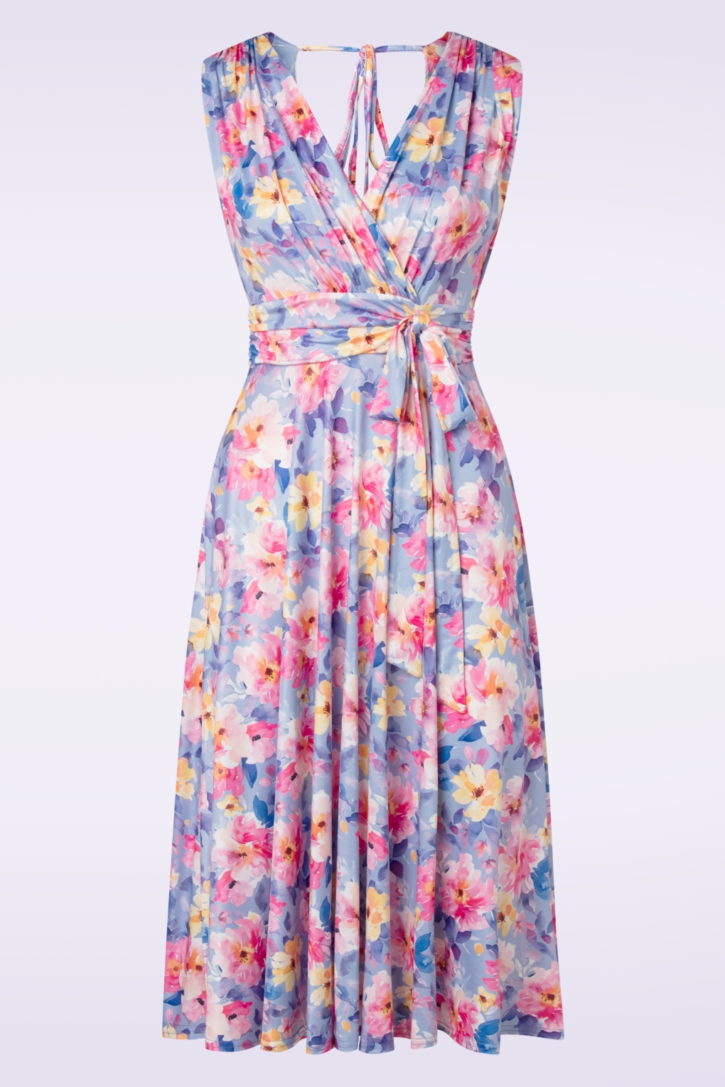 Jane Floral Swing Kleid in Lila. von vintage chic for topvintage