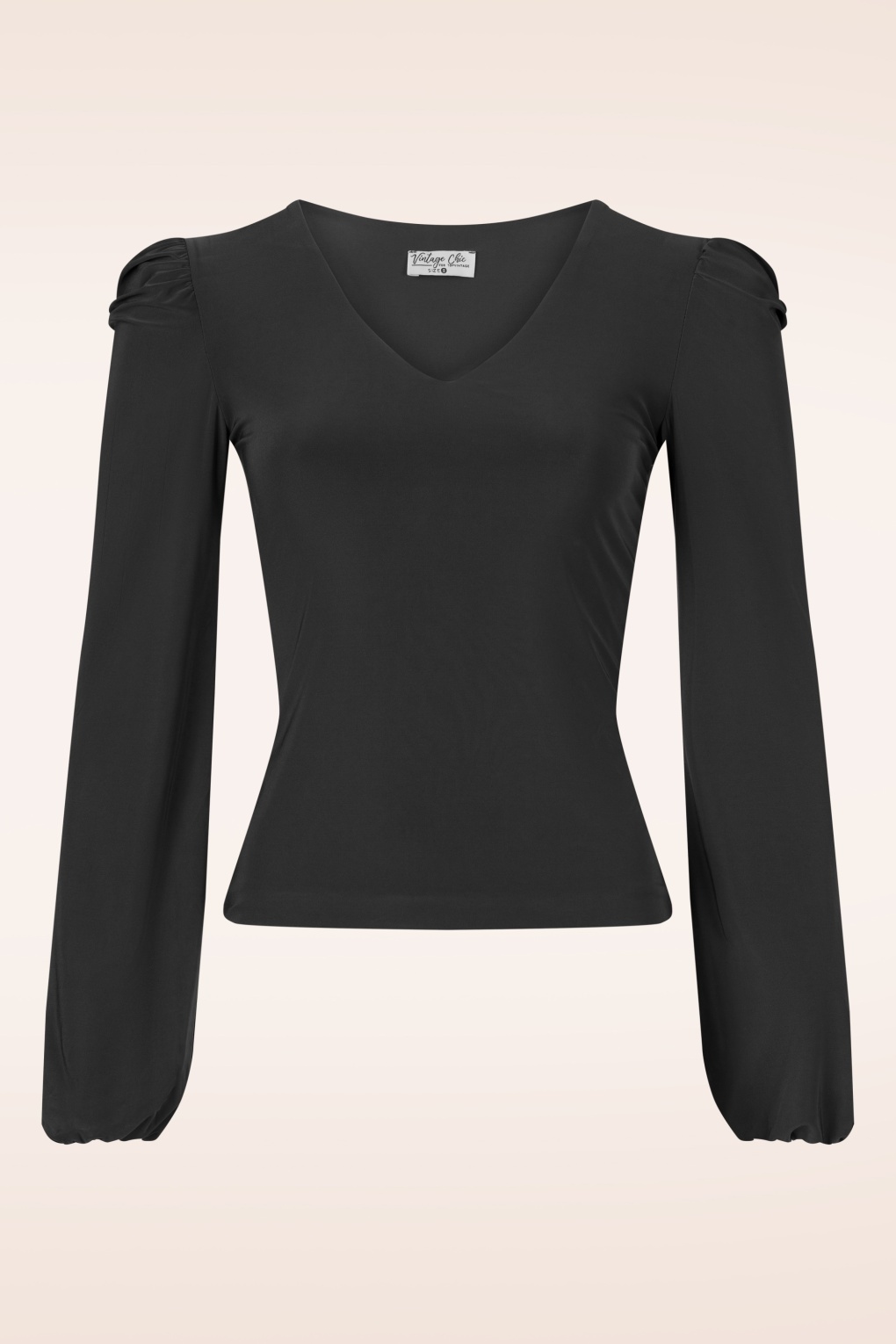 Juno Puff Sleeve Shirt in Schwarz Juno Puff Sleeve Shirt in Schwarz von vintage chic for topvintage