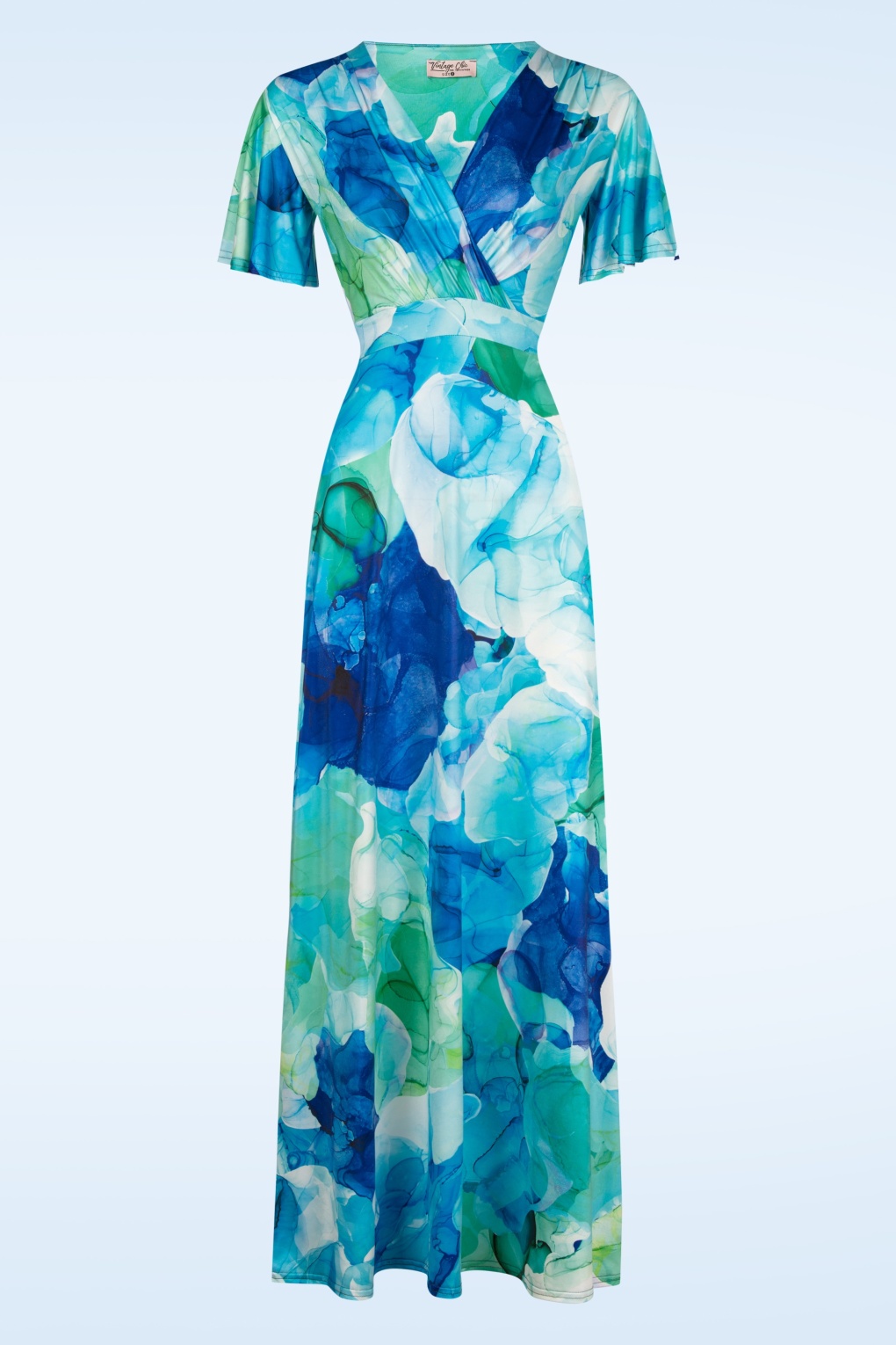 Laurie Water Colour Maxikleid in Blau von vintage chic for topvintage