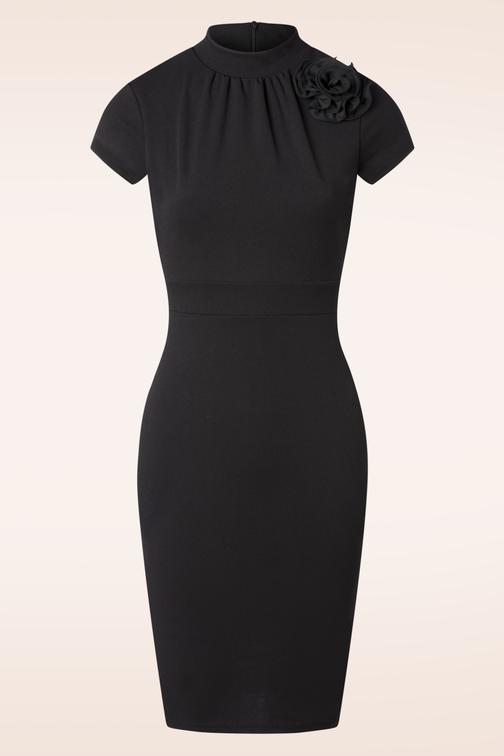 Nova Flower Etuikleid in Schwarz von vintage chic for topvintage